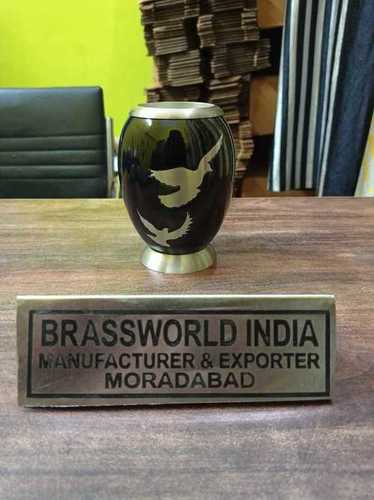 BRASS GOING HOME ENGRAVED CANDLE LIGHT URN FUNERA SUPPLIES