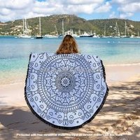 Cotton Printed Towel - 127 Cm Diameter, Multicolor | Ultra Soft, Eco-friendly, Customizable Design, Beach Essential