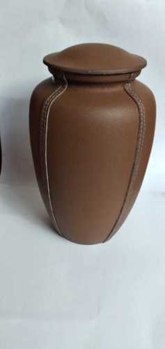 ALUMINIUM BROWN URN WITH SIDELOOK STICHES ADULT URN FUNERAL SUPPLIES
