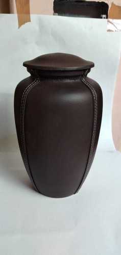 ALUMINIUM CHOCOLATE BROWN WITH SIDE DESIGN URN FUNERAL SUPPLIES