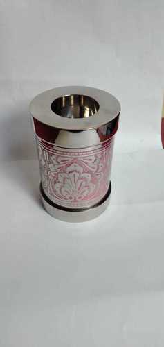 BRASS TEA LIGHT RED FLORISHED URN FUNERAL SUPPLIES