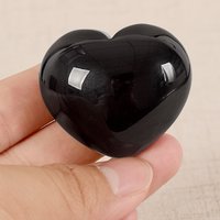 Black Quartz Hearts Shaped Stone