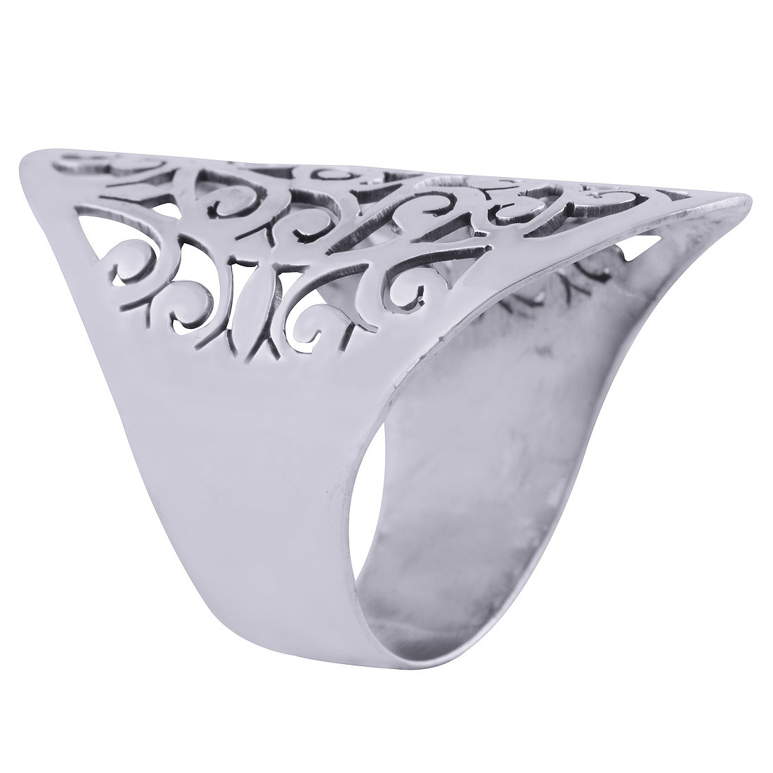 GORGEOUS JALI CUT OUT PLAIN 925 STERLING SOLID SILVER HANDMADE RING