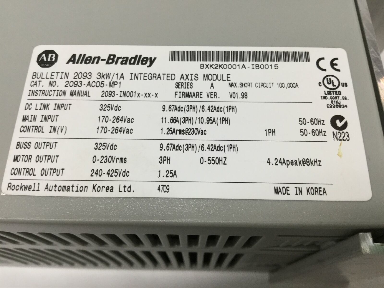 Allen Bradley 2093-ac05-mp1
