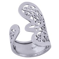 GORGEOUS JALI CUT OUT PLAIN 925 STERLING SOLID SILVER HANDMADE RING