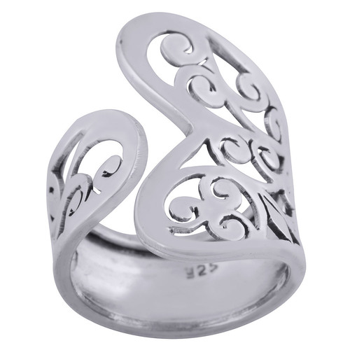 GORGEOUS JALI CUT OUT PLAIN 925 STERLING SOLID SILVER HANDMADE RING