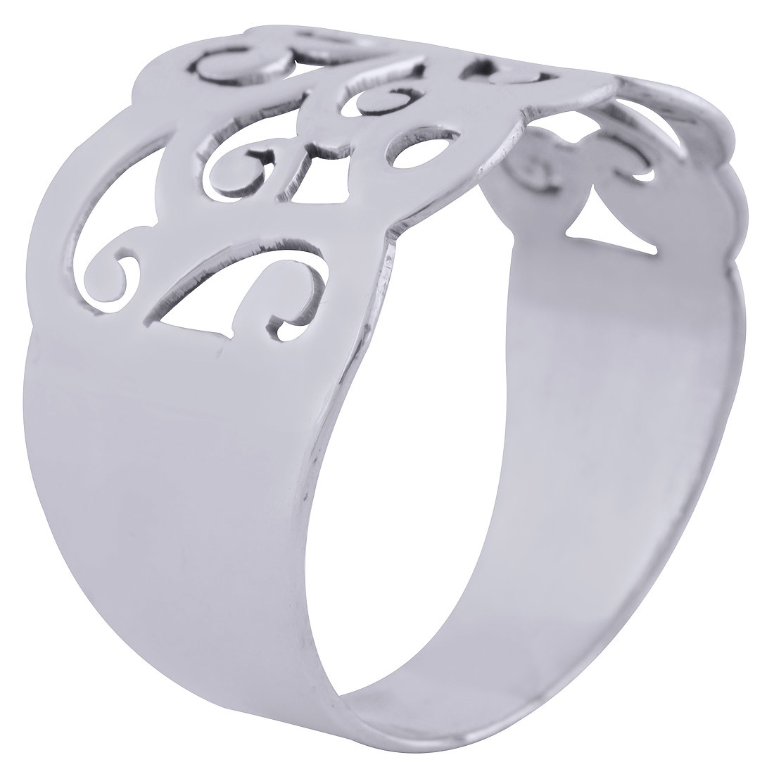 GORGEOUS JALI CUT OUT PLAIN 925 STERLING SOLID SILVER HANDMADE RING