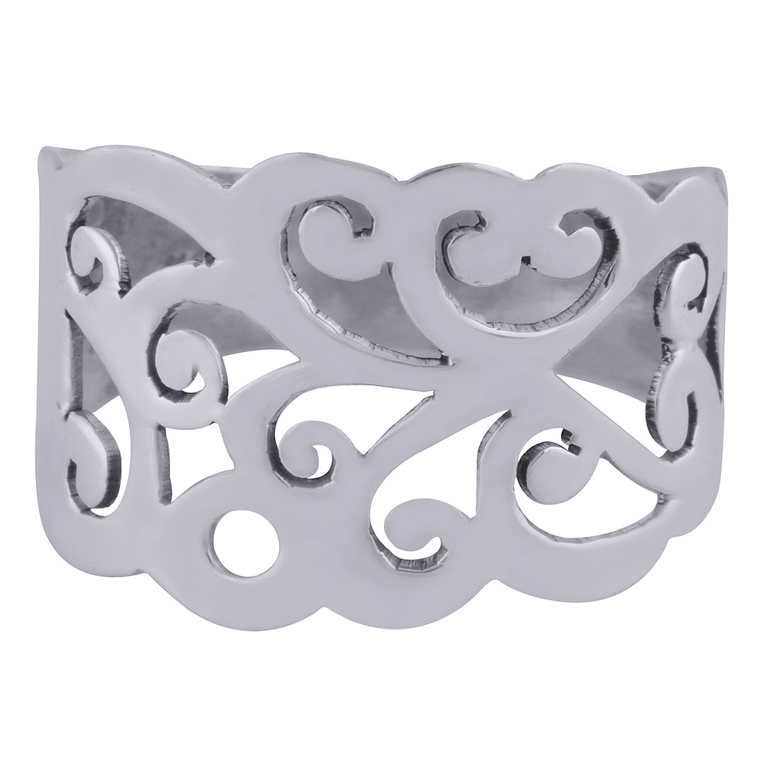 GORGEOUS JALI CUT OUT PLAIN 925 STERLING SOLID SILVER HANDMADE RING