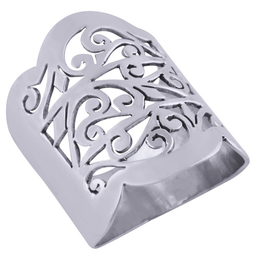 GORGEOUS JALI CUT OUT PLAIN 925 STERLING SOLID SILVER HANDMADE RING