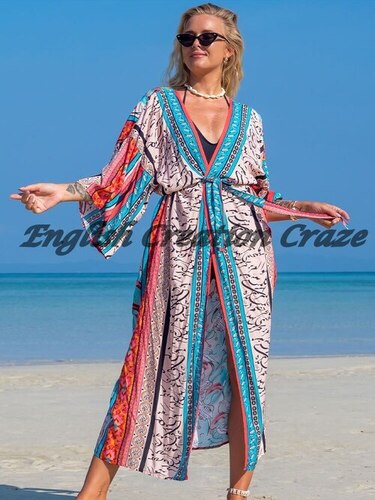 Wholesale Printed Beach kimonos manufacturers