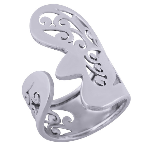 GORGEOUS JALI CUT OUT PLAIN 925 STERLING SOLID SILVER HANDMADE RING