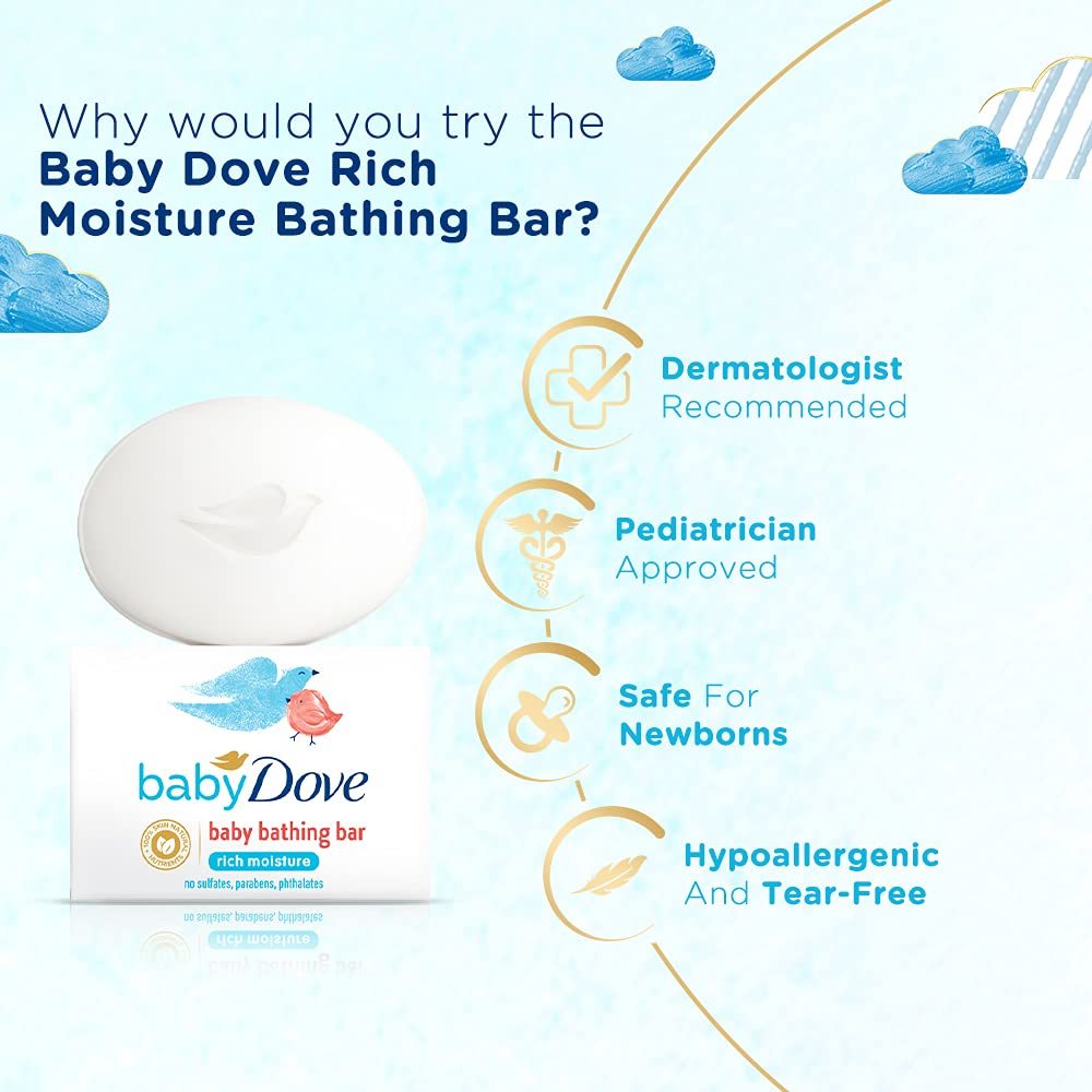 Baby Dove Rich Moisture Bar - 75g (Pack of 3)