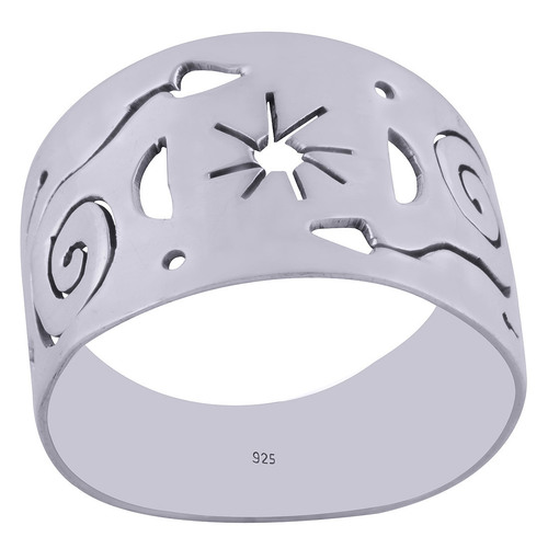 GORGEOUS JALI CUT OUT PLAIN 925 STERLING SOLID SILVER HANDMADE RING