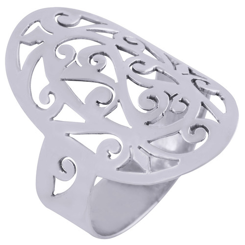 GORGEOUS JALI CUT OUT PLAIN 925 STERLING SOLID SILVER HANDMADE RING