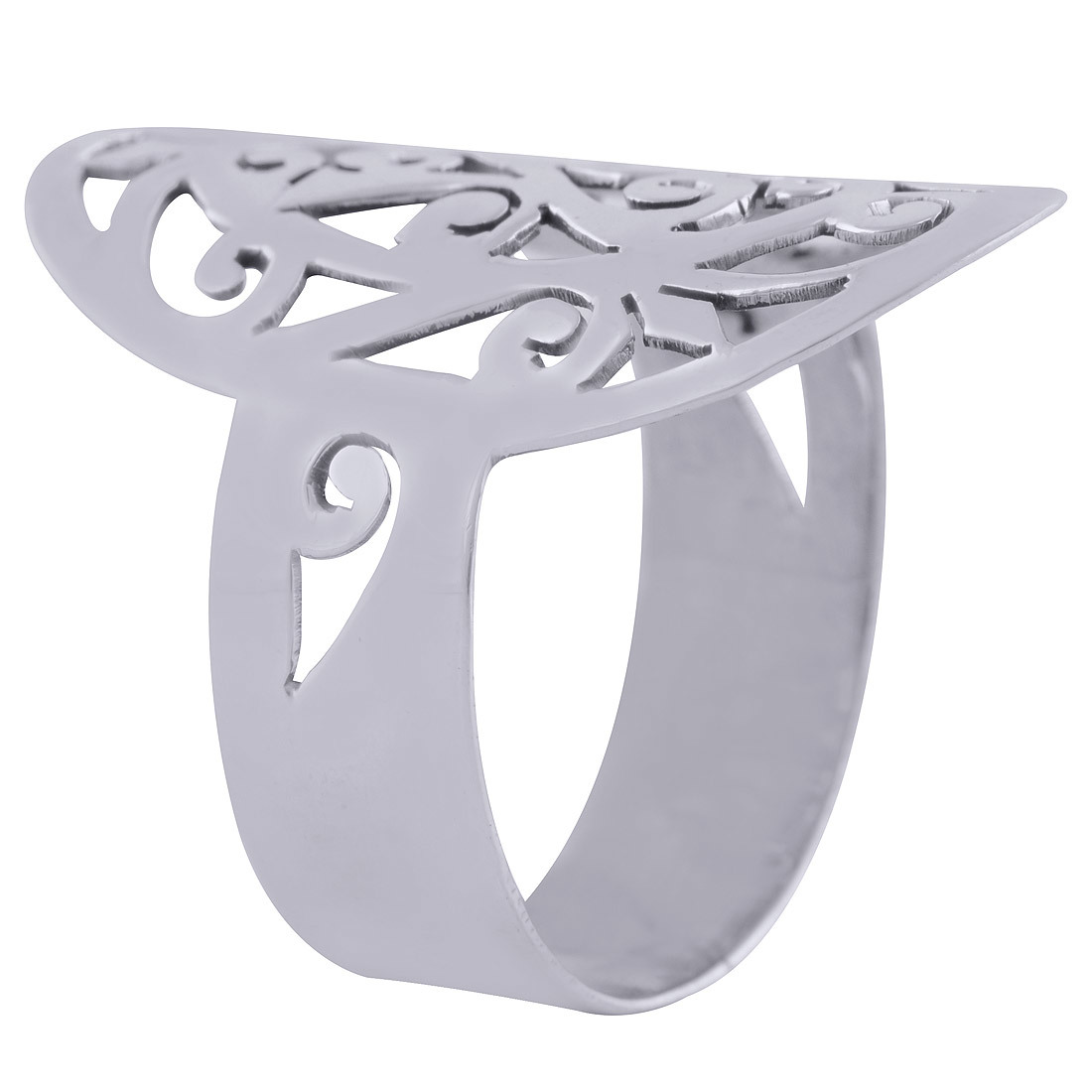 GORGEOUS JALI CUT OUT PLAIN 925 STERLING SOLID SILVER HANDMADE RING
