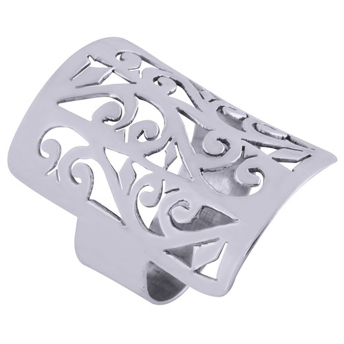 GORGEOUS JALI CUT OUT PLAIN 925 STERLING SOLID SILVER HANDMADE RING