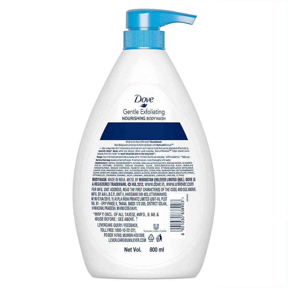 Dove Gentle Exfoliating Nourishing Body Wash - 800ml