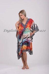 Mutlicolour Bulk Digital Printed Beach Kaftans Wholesalers