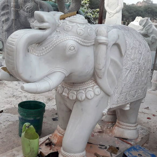 Marble Elephant Statue