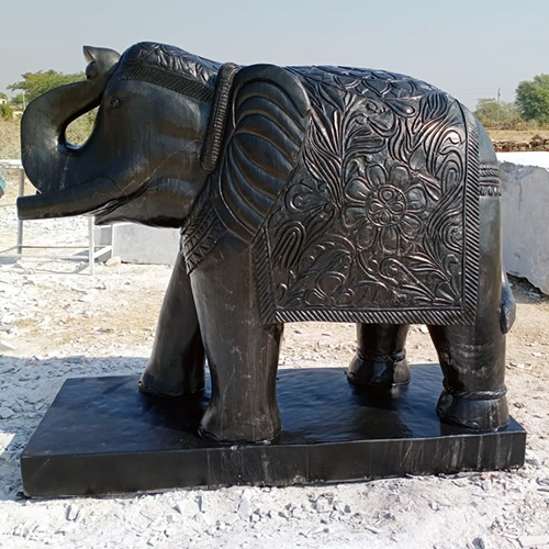 Black Marble Elephant Marble Statue