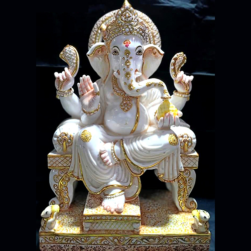 White Marble God Ganesha Statue