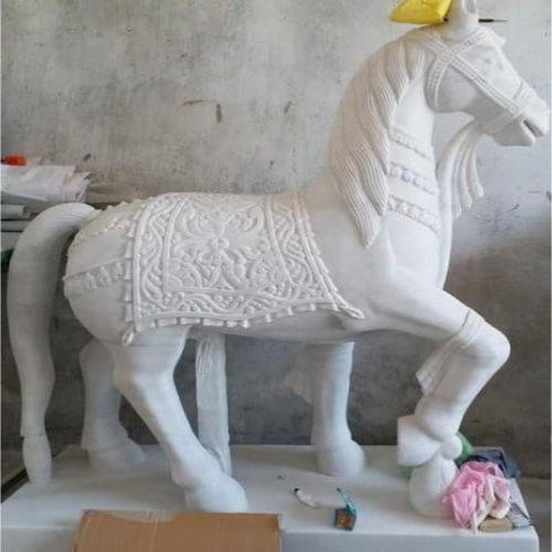 White Marble Horse Statue By PAWAN KUMAR RAKESH KUMAR MOORTI WALE
