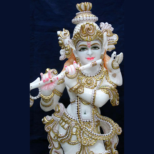 White Marble Goddess Krishna Moorti