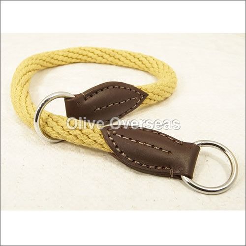 Punched Khaki Rope Choke Collar