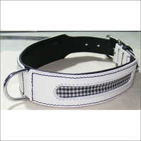 Black And White Leather Dog Collar