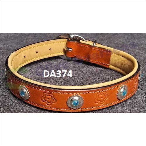 Tan Turquoise Stone Dog Collar