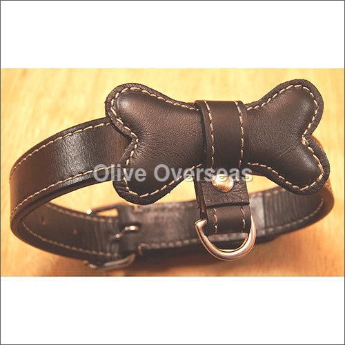 Black Bow Tie Stylish Leather Dog Collar