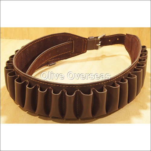 12G x 25 Loops Buffalo Leather Cartridge Belt By OLIVE OVERSEAS
