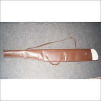 Brown Smooth Leather Gun Cover 130cm Fur Lined