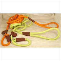 Florescent Polyester Cord  Dog Leash - Feature: Genuine Leather Straps