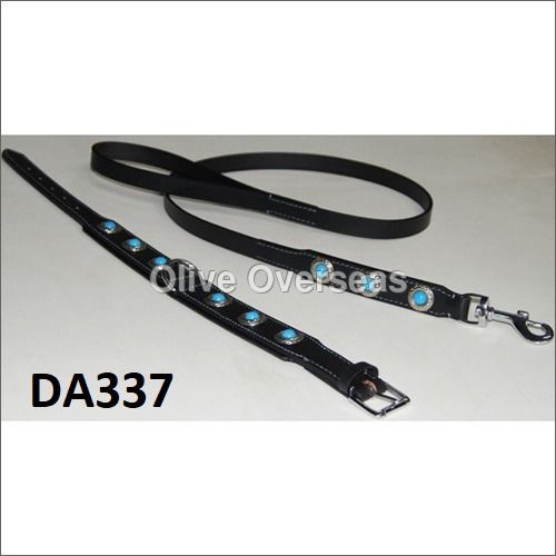 Leather Collar Leash Size: 35Cm - 70Cm