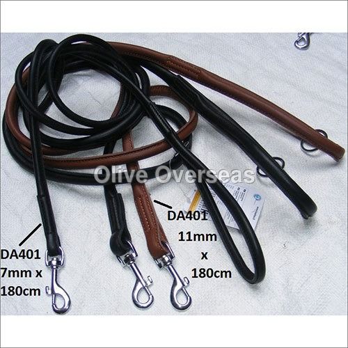 Rolled Leather Soft Grip Leather Leash 