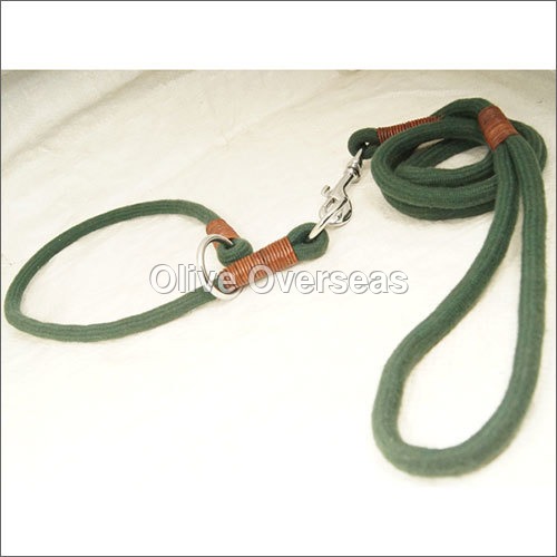 Green Cord Leash With Choke Collar