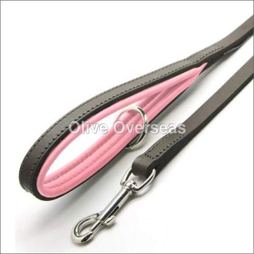 Soft Hand Grip Padded Leather Dog Leash By OLIVE OVERSEAS