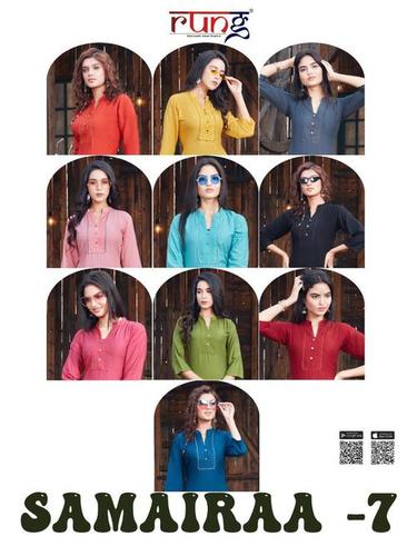 10 Different Colours Rayon Designer Kurtis