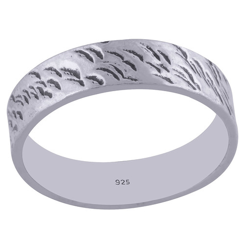 TEXTURED PLAIN 925 STERLING SOLID SILVER HANDMADE RING