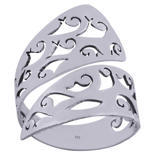 GORGEOUS JALI CUT OUT PLAIN 925 STERLING SOLID SILVER HANDMADE RING