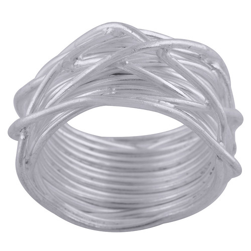 ABSTRACT WIRE PLAIN 925 STERLING SOLID SILVER HANDMADE RING