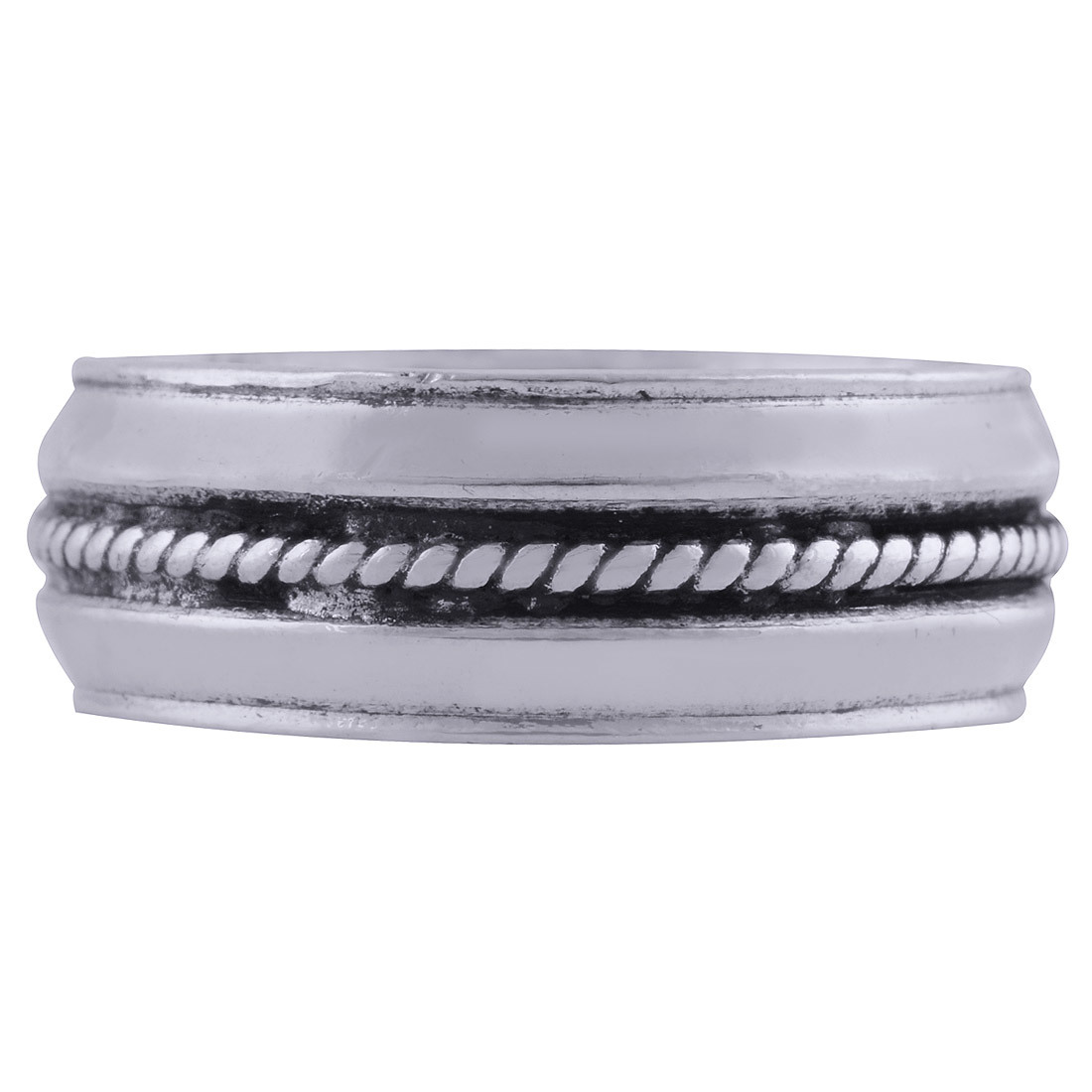 PLAIN TWISTED BAND MIDDLE 925 STERLING SOLID SILVER HANDMADE RING