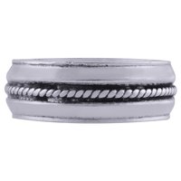 PLAIN TWISTED BAND MIDDLE 925 STERLING SOLID SILVER HANDMADE RING