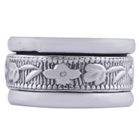 PLAIN ENGRAVED 925 STERLING SOLID SILVER HANDMADE RING