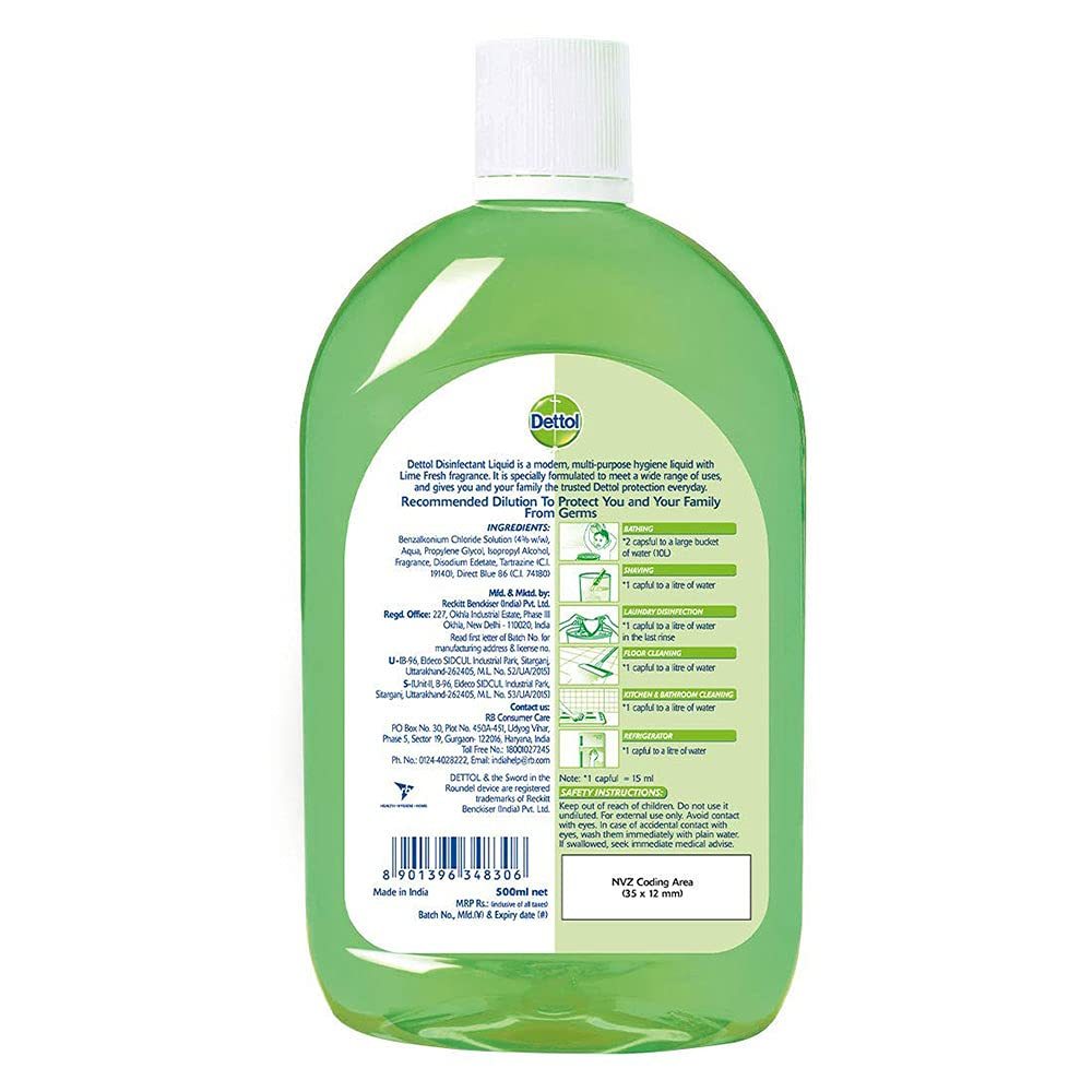 Dettol Liquid Lime Fresh Disinfectant Cleaner - 500ml