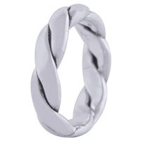TWISTED PLAIN BAND 925 STERLING SOLID SILVER HANDMADE RING