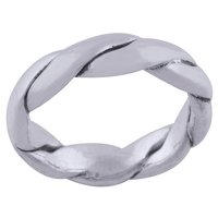 TWISTED PLAIN BAND 925 STERLING SOLID SILVER HANDMADE RING