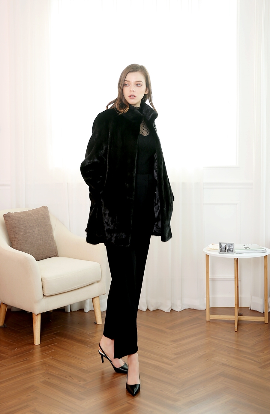 Premium Full Skin Real Mink Coat (P173-3)