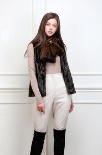 Premium Real Mink Vest - Premium Real Mink Muffler (337-3 - 311-3)